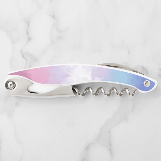 Boho Pastel Fluffy Abstrakt Bigender Pride Flag Kellnermesser (Vorderseite)