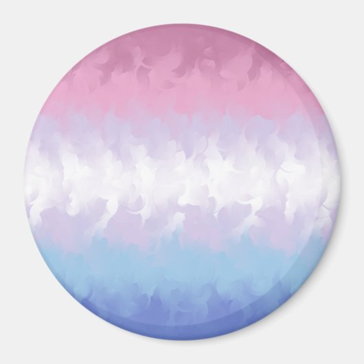 Boho Pastel Fluffy Abstrakt Bigender Pride Flag Magnet (Vorne)