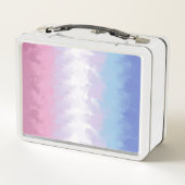 Boho Pastel Fluffy Abstrakt Bigender Pride Flag Metall Brotdose (Rückseite)