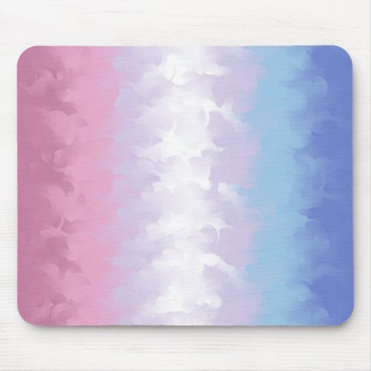 Boho Pastel Fluffy Abstrakt Bigender Pride Flag Mousepad (Vorne)