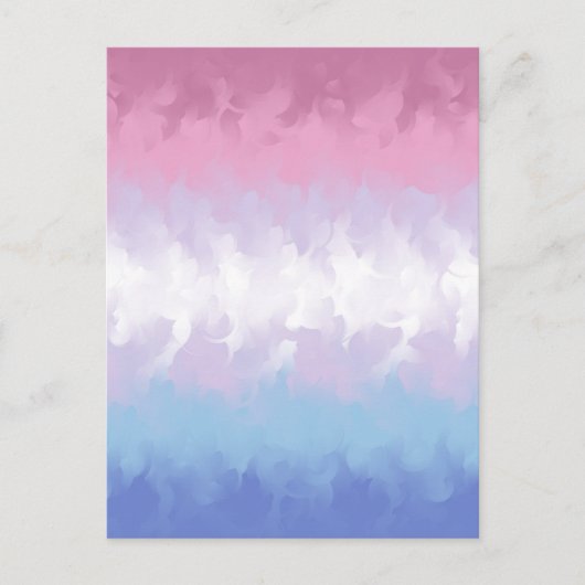 Boho Pastel Fluffy Abstrakt Bigender Pride Flag Postkarte (Vorderseite)