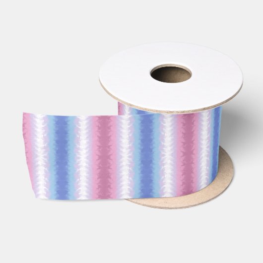 Boho Pastel Fluffy Abstrakt Bigender Pride Flag Satinband (Spule)