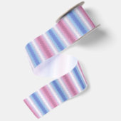 Boho Pastel Fluffy Abstrakt Bigender Pride Flag Satinband (Rückseite)