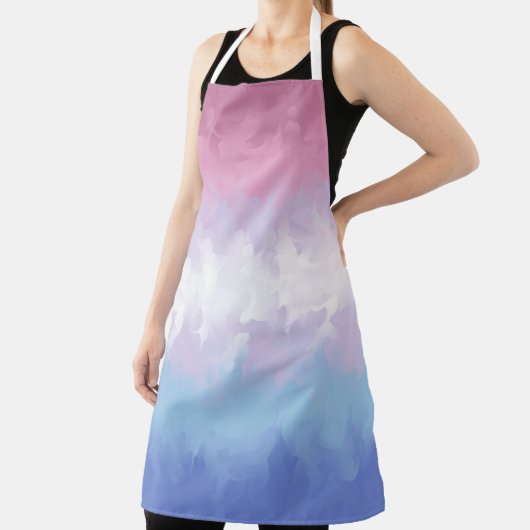 Boho Pastel Fluffy Abstrakt Bigender Pride Flag Schürze (InSitu)