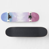 Boho Pastel Fluffy Abstrakt Bigender Pride Flag Skateboard (Horizontal)