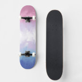 Boho Pastel Fluffy Abstrakt Bigender Pride Flag Skateboard (Vorderseite)