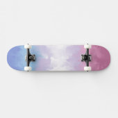 Boho Pastel Fluffy Abstrakt Bigender Pride Flag Skateboard (Horizontal)
