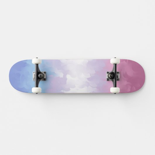 Boho Pastel Fluffy Abstrakt Bigender Pride Flag Skateboard (Horizontal)