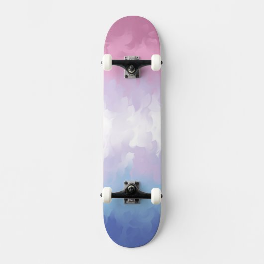 Boho Pastel Fluffy Abstrakt Bigender Pride Flag Skateboard (Vorderseite)