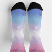 Boho Pastel Fluffy Abstrakt Bigender Pride Flag Socken (Oben)