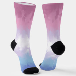 Boho Pastel Fluffy Abstrakt Bigender Pride Flag Socken