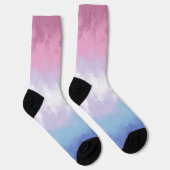 Boho Pastel Fluffy Abstrakt Bigender Pride Flag Socken (Rechts)