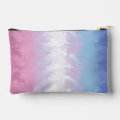 Boho Pastel Fluffy Abstrakt Bigender Pride Flag Zubehörtasche (Rückseite)