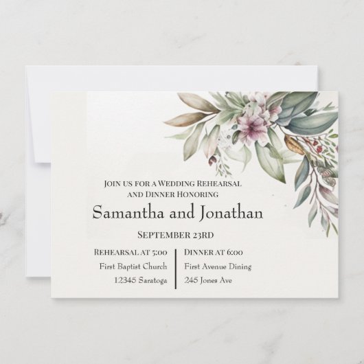 BOHO Pastel Garden Colors Wedding Probe Einladung (Vorderseite)