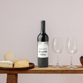 BOHO Pastel Garden Colors Wedding Wine Label Weinetikett