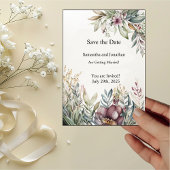 BOHO Pastel Garden Save the Date Karte