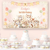 Boho Pastel Girl 1. Geburtstag Banner