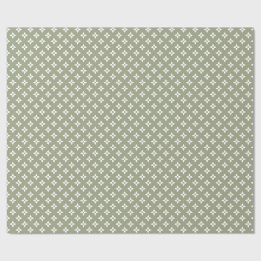 Boho Pastel Girly Modern Green Geometric Geschenkpapier (Flach)