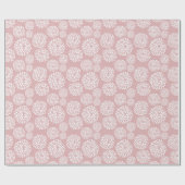 Boho Pastel Girly Modern Pink Floral Geschenkpapier (Flach)