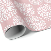 Boho Pastel Girly Modern Pink Floral Geschenkpapier (Rolleneckpunkt)