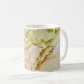 Boho Pastel Green Beige Gold Kaffeetasse (VorderseiteRechts)