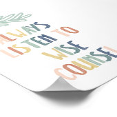 Boho Pastel hört immer weise Poster (Ecke)