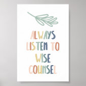 Boho Pastel hört immer weise Poster (Vorne)