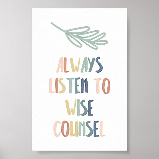 Boho Pastel hört immer weise Poster (Vorne)