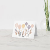 Boho Pastel Igel und Balloons Danke Karte (Rückseite)