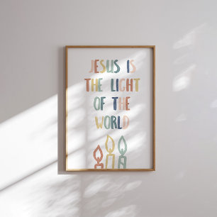 Boho pastel Jesus ist das Licht des Weltposters Poster