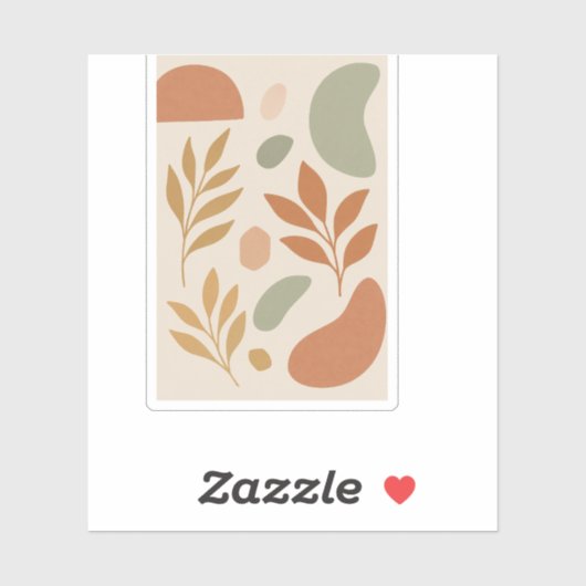Boho Pastel Leaves Custom Sticker | Modern Botanic (Blatt)