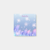 Boho Pastel Lila Pink Feathers Glitzern Custom Post-it Klebezettel (Vorderseite)