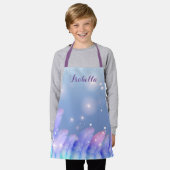 Boho Pastel Lila Pink Feathers Glitzern Custom Schürze (Getragen)