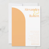 Boho Pastel Orange Yellow Minimalistisch Arch Mode Einladung (Vorderseite)