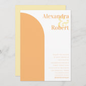 Boho Pastel Orange Yellow Minimalistisch Arch Mode Einladung (Vorne/Hinten)