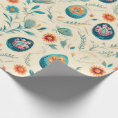 Boho Pastel Ostereier und Wildblumen Geschenkpapier (Ecke)