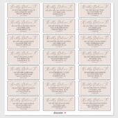 Boho Pastel Peach Wedding Guest Address Labels (Blatt)