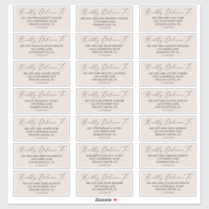 Boho Pastel Peach Wedding Guest Address Labels