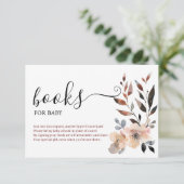 Boho Pastel Pink Blume blendet Bücher für Baby Begleitkarte (Stehend Vorderseite)