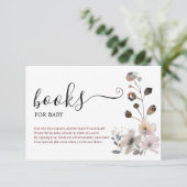 Boho Pastel Pink Blume blendet Bücher für Baby Begleitkarte (Stehend Vorderseite)
