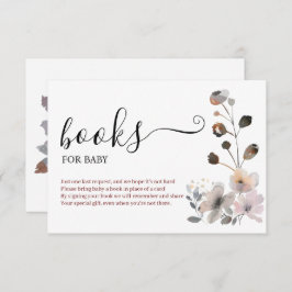 Boho Pastel Pink Blume blendet Bücher für Baby Begleitkarte