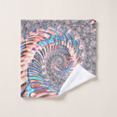 Boho Pastel Pink und Blue Spiral Abstraktes Frakta Badhandtuch Set (Waschlappen)
