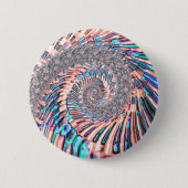 Boho Pastel Pink und Blue Spiral Abstraktes Frakta Button (Vorderseite)