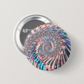 Boho Pastel Pink und Blue Spiral Abstraktes Frakta Button (Vorne & Hinten)