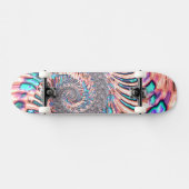 Boho Pastel Pink und Blue Spiral Abstraktes Frakta Skateboard (Horizontal)