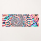 Boho Pastel Pink und Blue Spiral Abstraktes Frakta Yogamatte (Vorderseite (Horizontal))