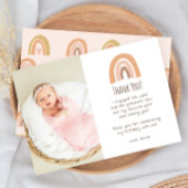 Boho Pastel Rainbow 1st Birthday Photo Thank You Einladung