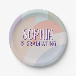 Boho Pastel Rainbow Abschluss Pappteller