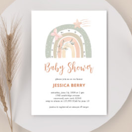 Boho Pastel Rainbow Baby Shower Einladung