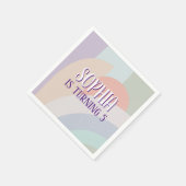Boho Pastel Rainbow Birthday Serviette (Ecke)